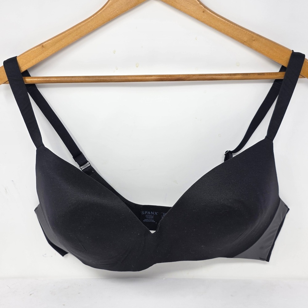 Spanx Pillow Cup Wireless Bra Black Size 38C SF0515 Comfort Everyday Basic
